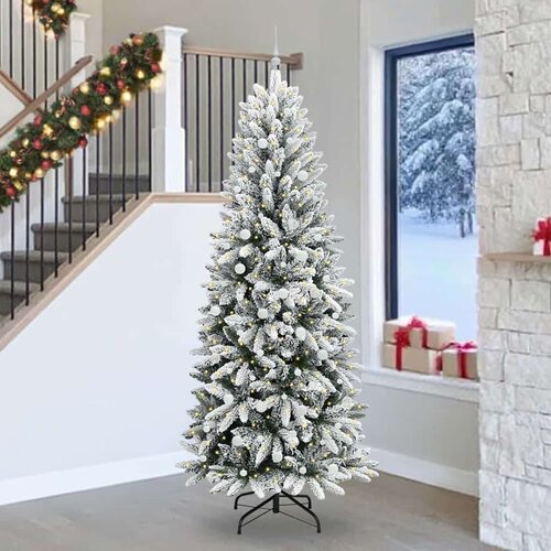 vidaXL Umjetno božićno drvce s stalakom Bijelo 93 x 93 x 240 cm Cijene