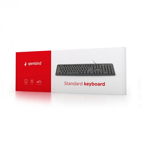  GEMBIRD sa velikim slovima, KB-US-103, Standard keyboard, USB, US layout, black Slike