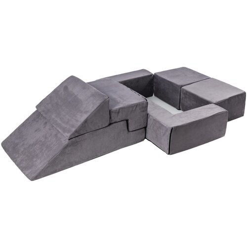 MeowBaby Modularni kavč za otroke, Velvet, siva, (21549728) Cene