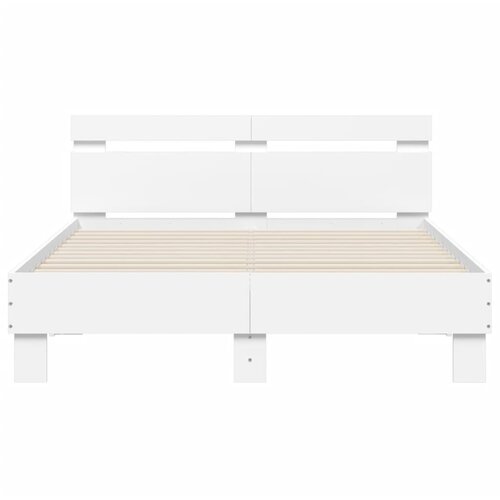  Okvir za krevet s uzglavljem i LED svjetlima bijeli 120x190 cm Slike