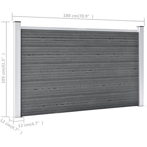  Vrtna ograda od WPC-a 872 x 106 cm siva Slike