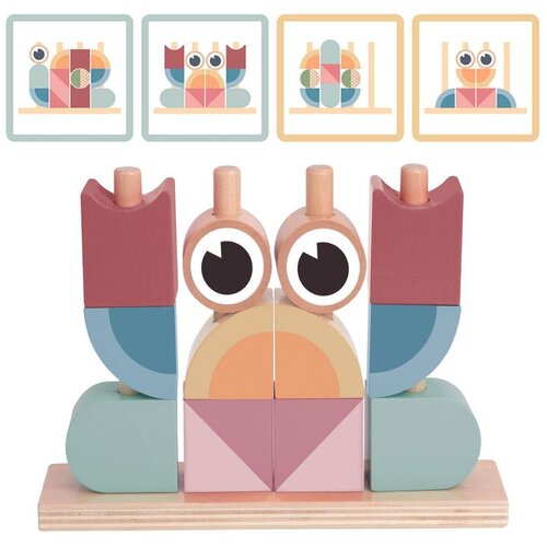 Tooky Toy Tooky drvena igračka &ndash; rak, slagalica za slaganje blokova (pastel) Cijene