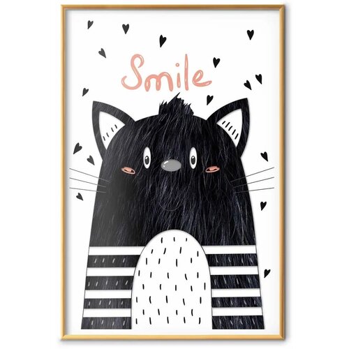  Plakat - Smile 29.7x42 Zlatni okvir Slike
