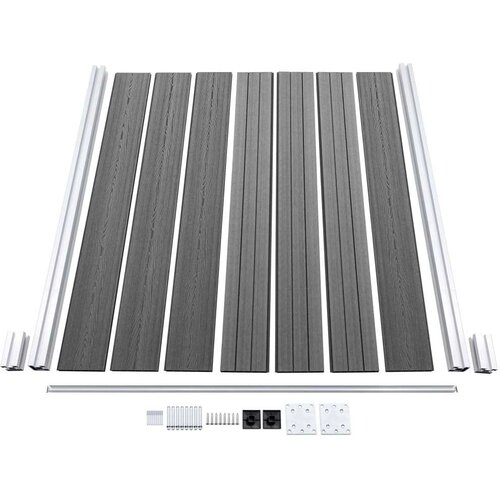VidaXL set WPC ograda 1 kvadratna + 1 kosa 273 x 186 cm sivi Slike