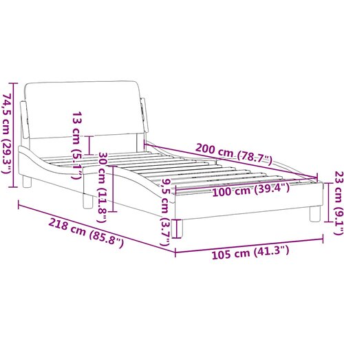  Okvir za krevet Dover krem 100 x 200 cm od tkanine Slike