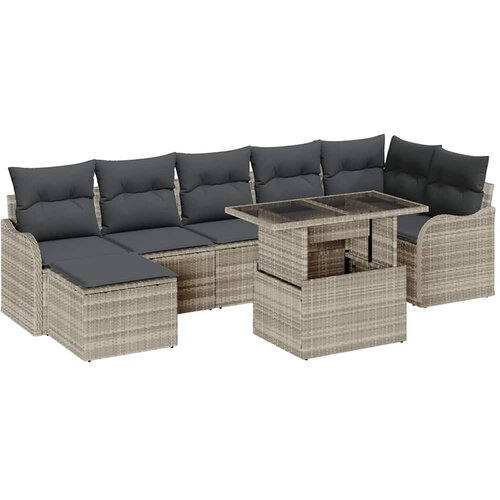  Sjedeća garnitura za vrt 8 kom. Svijetlo siva Svjetlosiva 232,5 x 122,5 x 85 cm Slike