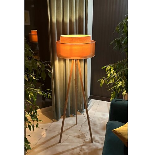  duolla - podna lampa wood boho 1xE27/15W/230V prečnik 45 cm bakarna/braon/bež Slike