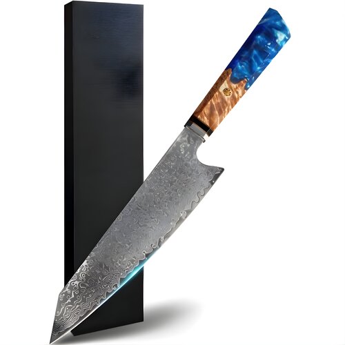  Damastni kuhinjski nož SA - 40123 - Kiritsuke / Smeđa / Plava KP40123 Cene