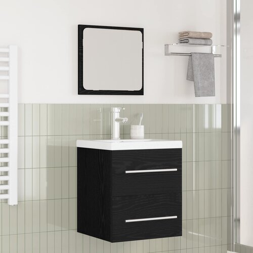  Set namje&scaron;taja za kupaonicu 2 pcs Crni hrast Konstruirano drvo Cijene