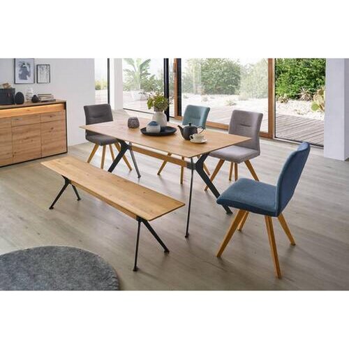 Linea Natura stol, les, tekstil barve hrasta, svetlo siva, temno siva Slike