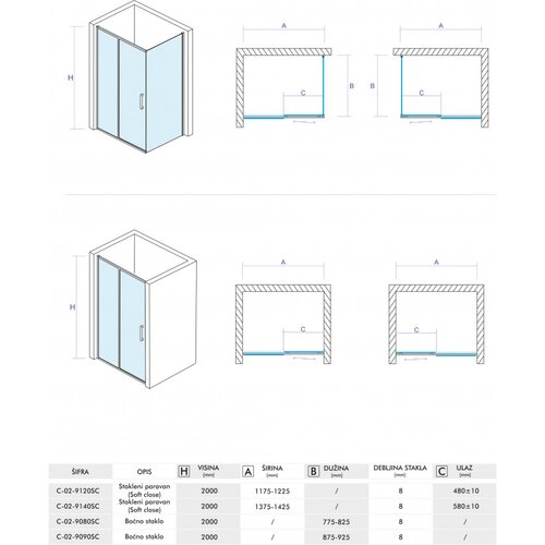 Copen alpha bočno staklo - 80 cm Slike