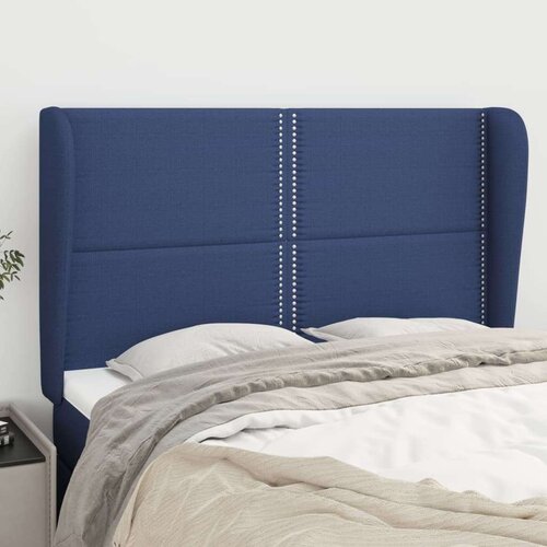  Uzglavlje s u&amp;scaron;ima plavi 147x23x118/128 cm od tkanine Slike