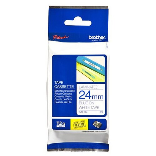 Brother Trak TZE-253 (modra-bela), original Slike