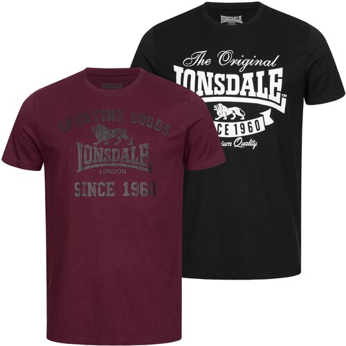 Lonsdale Muška majica 115086-Black/Oxblood Cijene