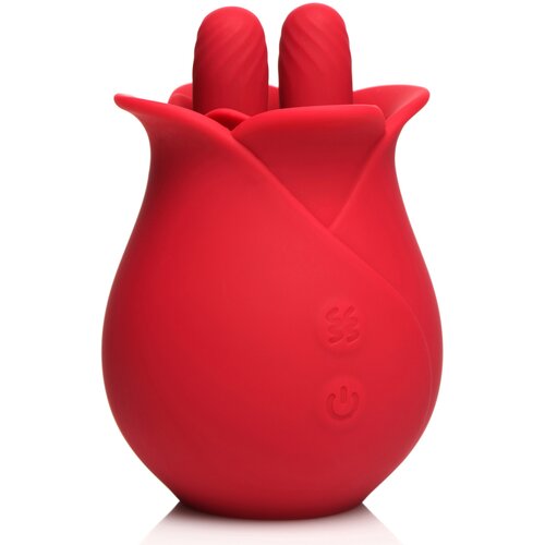 Bloomgasm The Rose Fondle 10X Massaging Rose Silicone Clit Stimulator Red Cene