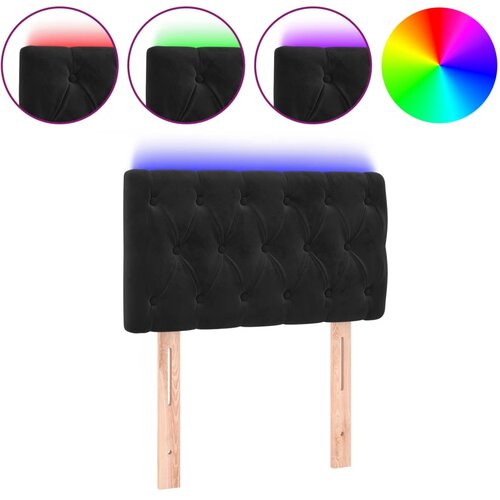 VidaXL LED posteljno vzglavje črno 80x7x78/88 cm žamet, (20936042) Slike
