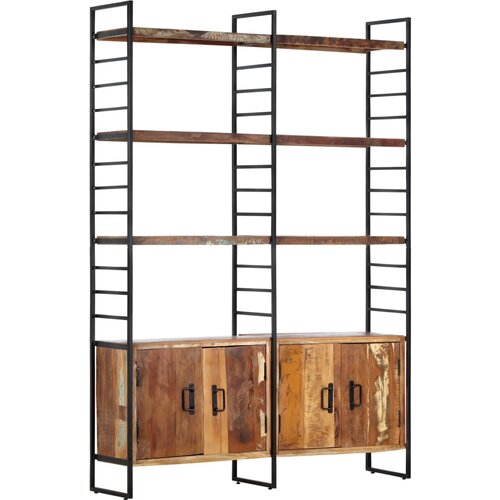 VidaXL Knjižna omara 4-nadstropna 124x30x180 cm trden predelan les Slike