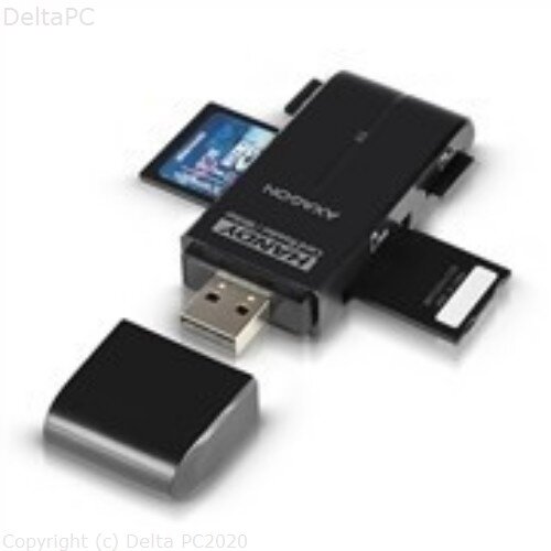 MEM CR USB 2.0 CRE-D4B, SD, microSD, MS, M2, Crna, AXA Slike