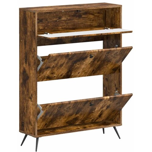  Ormar za cipele BREDA 78 x 24 x 103 cm Konstruirano drvo - Dimljeni hrast Slike