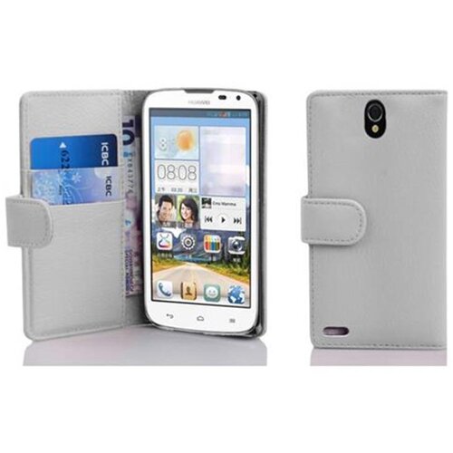 Cadorabo Ohi&scaron;je, združljivo z Huawei ASCEND G610 v snežno bela - Za&scaron;čitni ovitek iz teksturiranega umetnega usnja in žep za kartice, (20550777) Cene