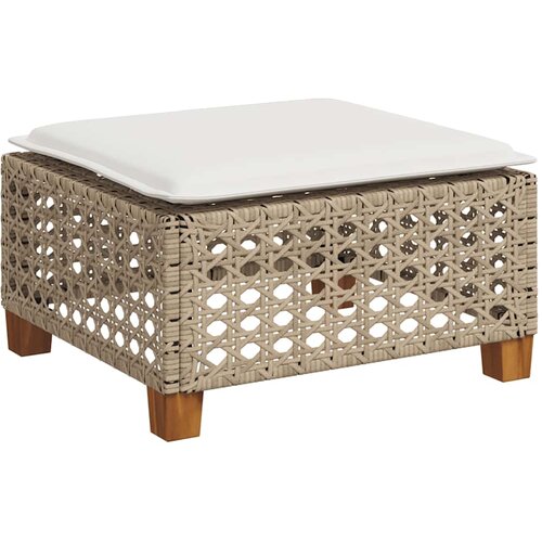  7-dijelni set vrtnih sofa od poliratana s jastucima bež 55 x 55 x 36 cm Slike