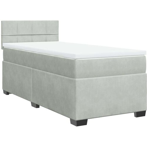 VidaXL box spring krevet s madracem svjetlosivi 90x190 cm bar&amp;scaron;unasti Slike