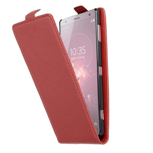Cadorabo Ohi&scaron;je, združljivo z Sony Xperia XZ2 v rdeče sladkorno jabolko - Za&scaron;čitni ovitek v obliki flipa iz teksturiranega umetnega usnja, (20562248) Cene