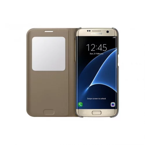 Samsung original S-View EF-CG935PFE preklopna torbica Galaxy S7 Edge G935 zlata