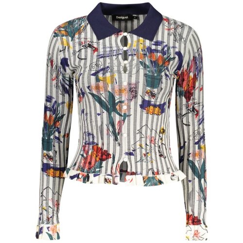 Desigual Flowpock ženski pulover s ko&amp;scaron;uljnim ovratnikom bijeli Slike