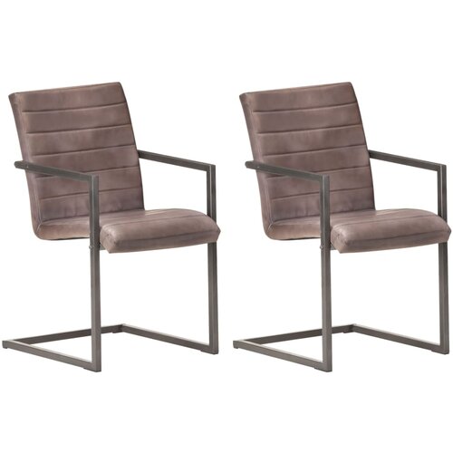 vidaXL Nihajni jedilni stoli 2 kosa rjavo pravo usnje Cene