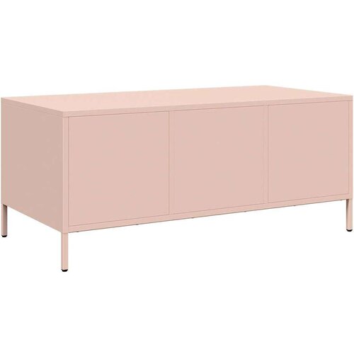 vidaXL Klubska mizica roza 101,5x50x43,5 cm valjano jeklo Cene