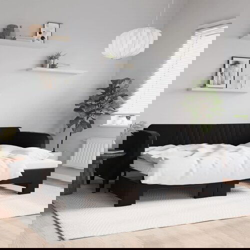 VidaXL Dnevni krevet na razvlačenje crni 90 x 200 cm bar&amp;scaron;unasti Slike