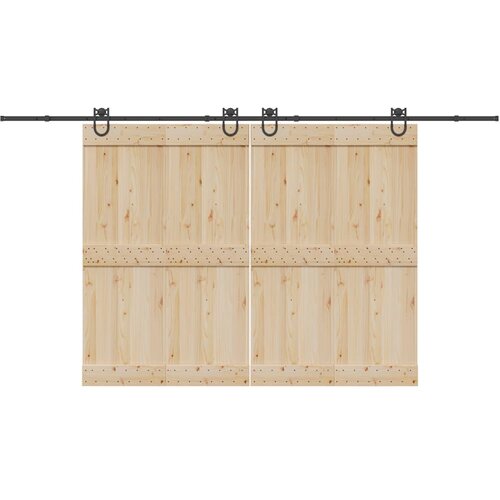 Pribor za klizna vrata 400 cm čelični crni Slike