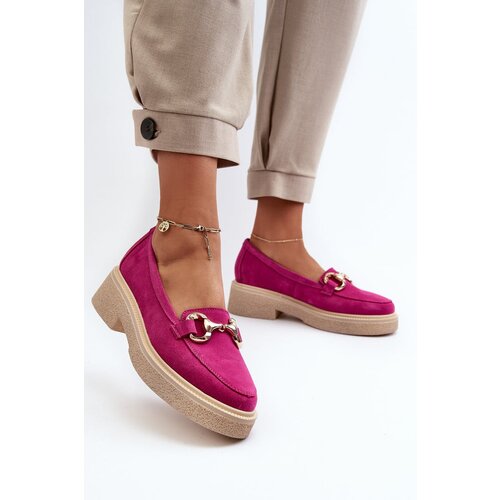 Zazoo 3429 Suede Women&amp;#039;s Moccasins with Decoration Fuchsia Slike