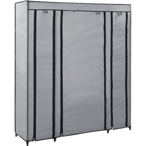  Ormar od tkanine s odjeljcima i &scaron;ipkama sivi 150 x 45 x 176 cm Cijene