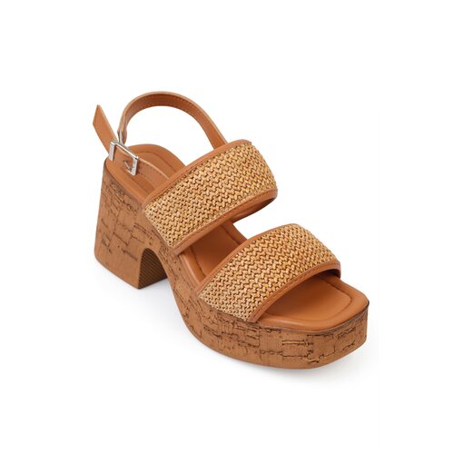 Capone Outfitters Women's Cork Platform Sold Straw Double Strap Women Slippers Cene