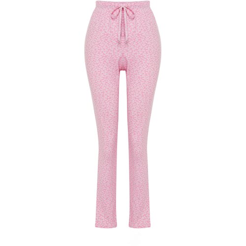 Trendyol Pink Floral Cotton Knitted Pajama Bottom Cene