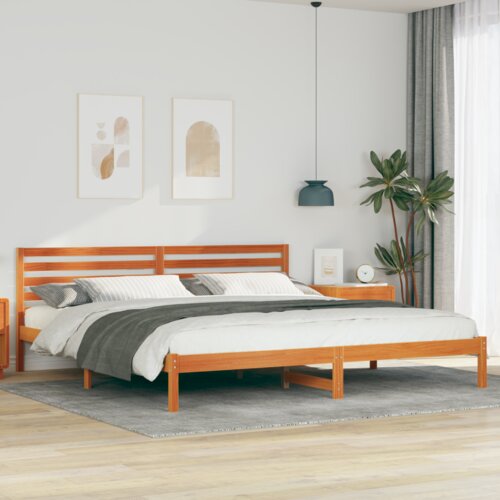  Konstrukcija postelje z vzglavjem Voskast rjav 200 x 210 cm, (5000127617) Cene