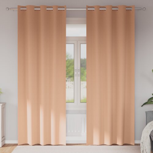 vidaXL Zavese z zavesami 2 pcs Svetlo rjava 225 x 140 cm Poliester Cene