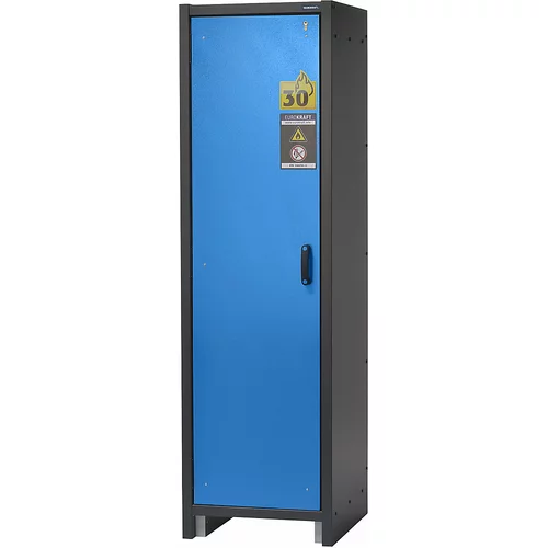 eurokraft pro Ognjevarna omara za nevarne snovi, tip 30, 1 vrata, 3 police, vrata svetlo modra