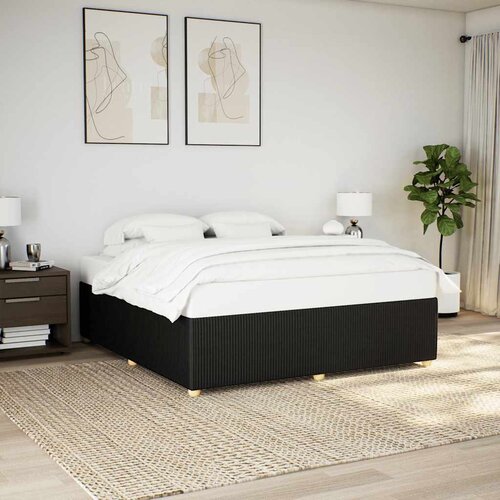  Okvir za krevet bez madraca crni 200x200 cm od tkanine Slike
