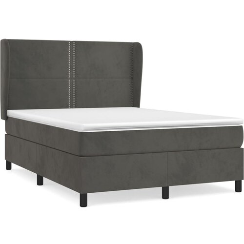 Maison Chic Box spring postelja - Vzmetna postelja z vzmetnico temno siva 140x200 cm žamet SL14967, (21904284) Cene