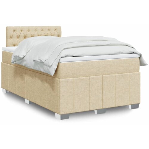  Krevet box spring s madracem krem 120 x 190 cm od tkanine Cijene