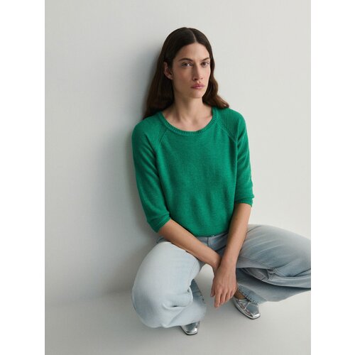 Reserved navaden pulover - zelena Cene