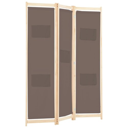  pregrada s 3 panela od tkanine 120 x 170 x 4 cm smeđa Slike