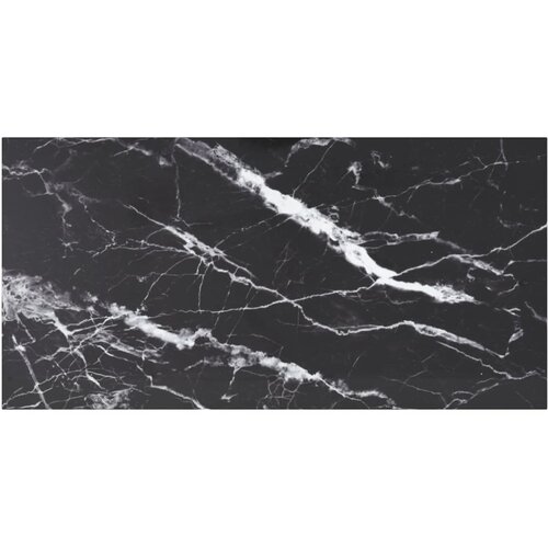 VidaXL Stolna ploča crna 100 x 50 cm 6 mm staklena s mramornim uzorkom Slike