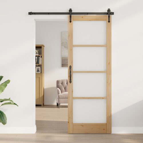 vidaXL Notranja vrata z steklom "ORKDAL" 78x211x4 cm Trdni les bor Cene