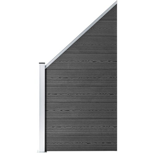 VidaXL Panel za ogradu WPC 95 x (105 - 180) cm crni Slike