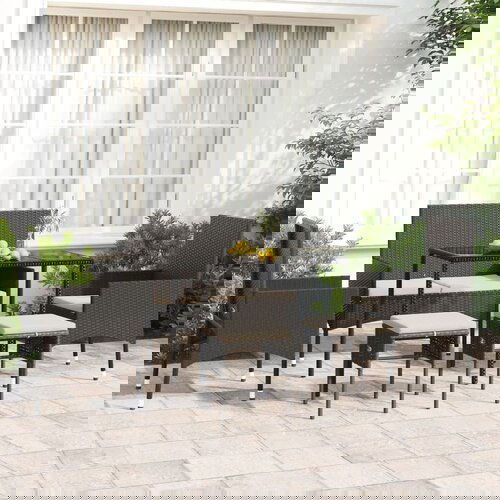  6-dijelna vrtna garnitura od poliratana s jastucima crna Cijene