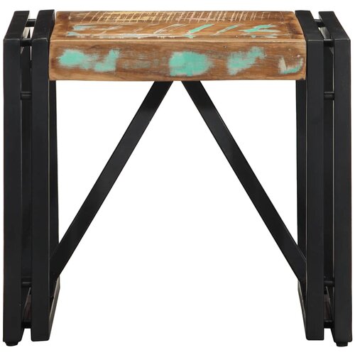 Maison Chic Kava miza - kavna mizica - Nizka mizica Multicolor 40x40x35 cm Masivni les Reclaimed, (21755378) Cene